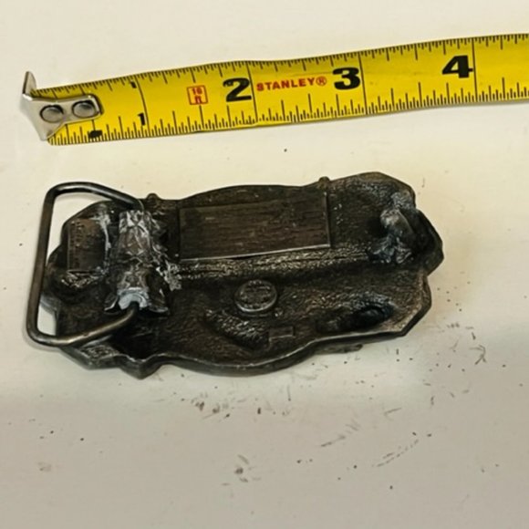 Belt Buckle vtg silver pewter brass Bergamot Siskiyou Vietnam Forgotten Warrior - Picture 2 of 4